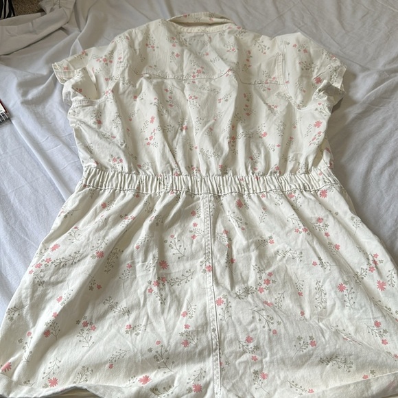CELEBRITY PINK Romper Women XXLWhite Floral Denim Boiler Suit 1 piece - Picture 8 of 8